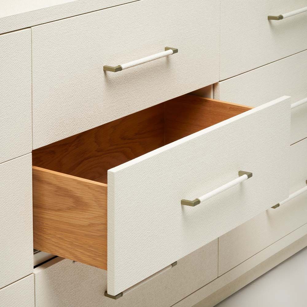 Taylor Modern Classic White Linen 9 Drawer Dresser|