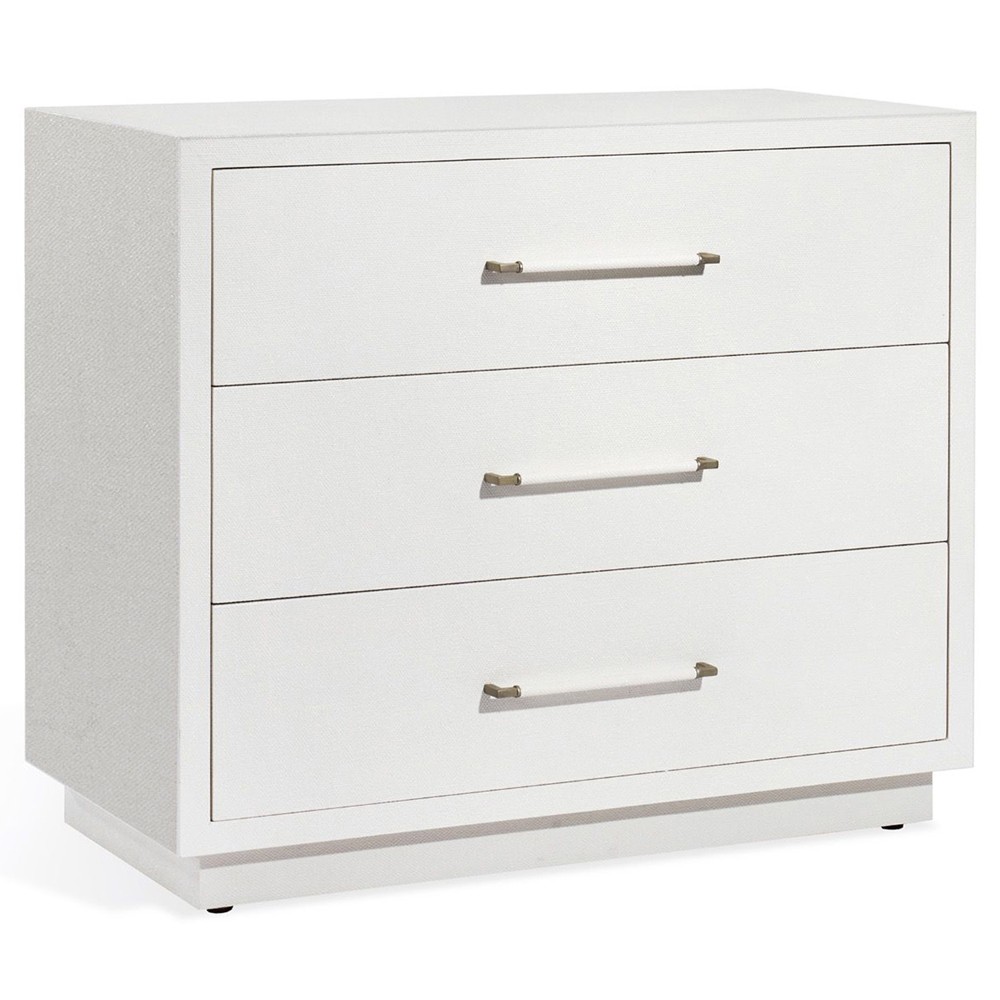 Taylor Modern Classic White Linen 3 Drawer Chest|