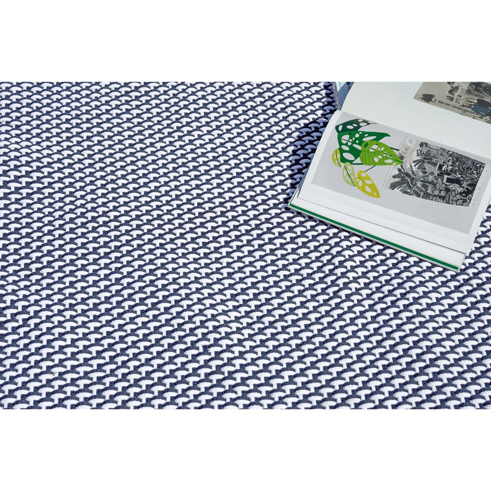 Henley Coastal Blue Basketweave Patterned Indoor Outdoor Rug - 6'x9'