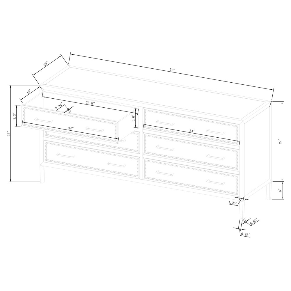 Anjana Updated Traditional Brown Oak Double Dresser|