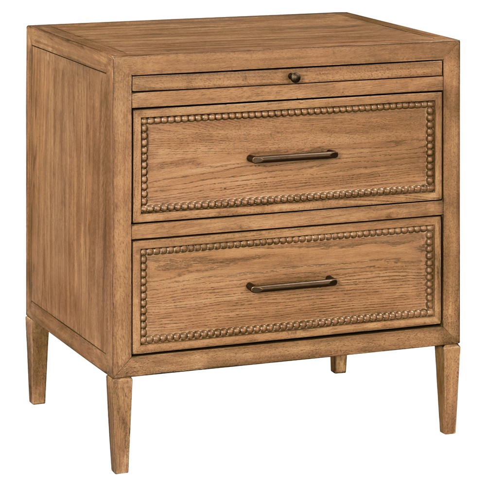 Anjana Coastal Beach Brown Oak Nightstand|