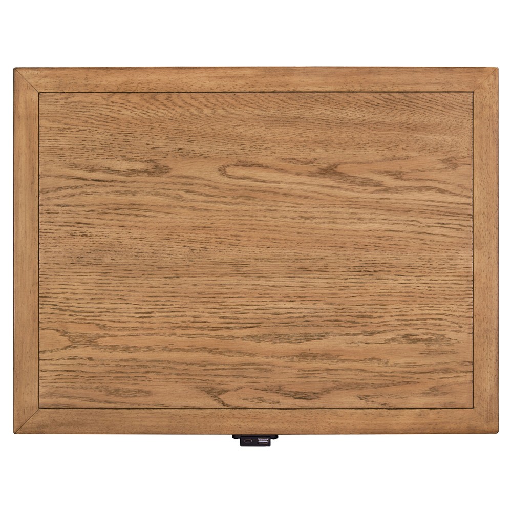 Anjana Coastal Beach Brown Oak Nightstand|