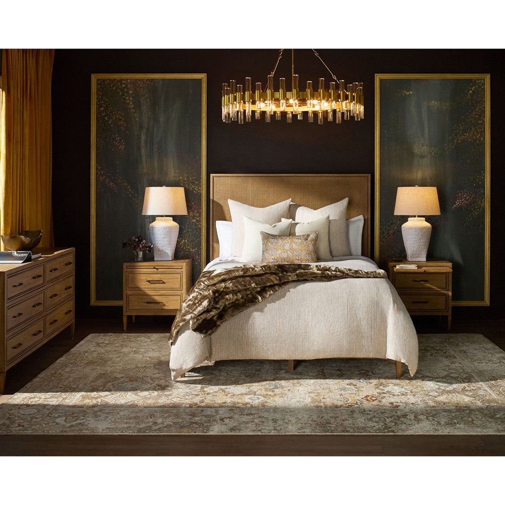 Anjana Coastal Beach Brown Oak Nightstand|