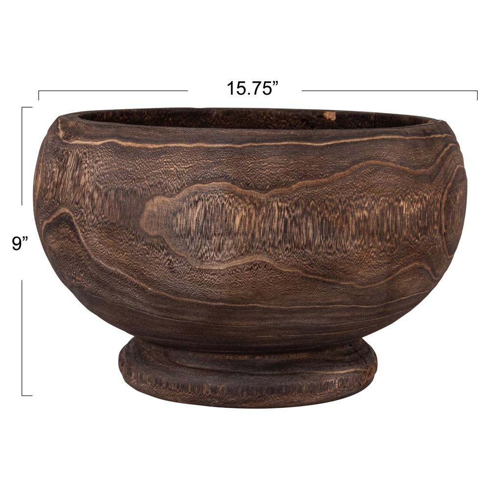 Wrenlee French Country Distressed Brown Wood Outdoor Planter|