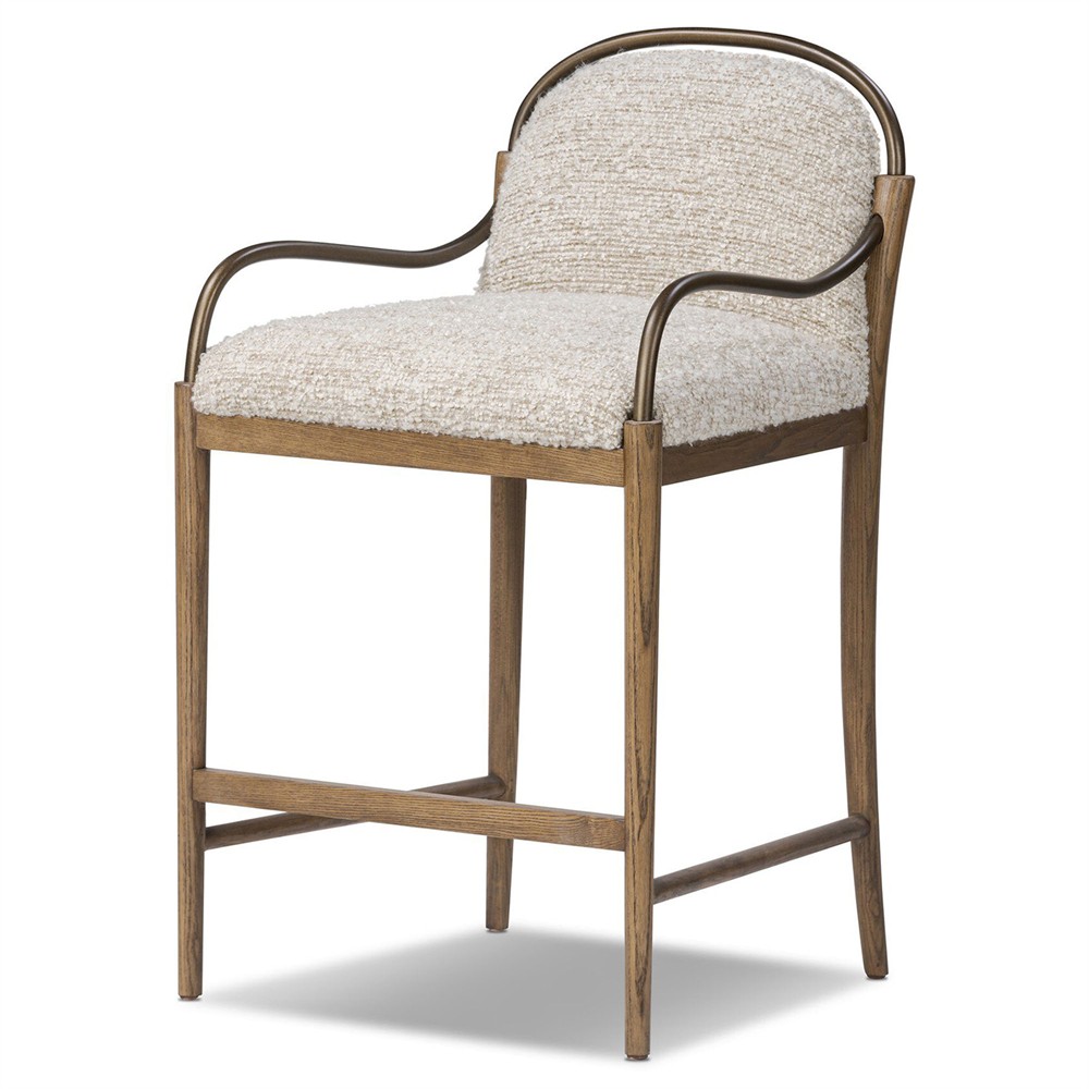 Demi Ivan Stone Boucle Counter Stool|