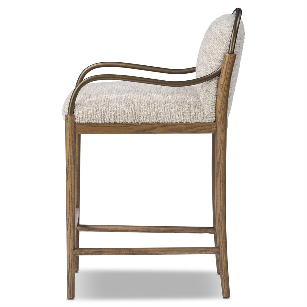 Demi Ivan Stone Boucle Counter Stool|