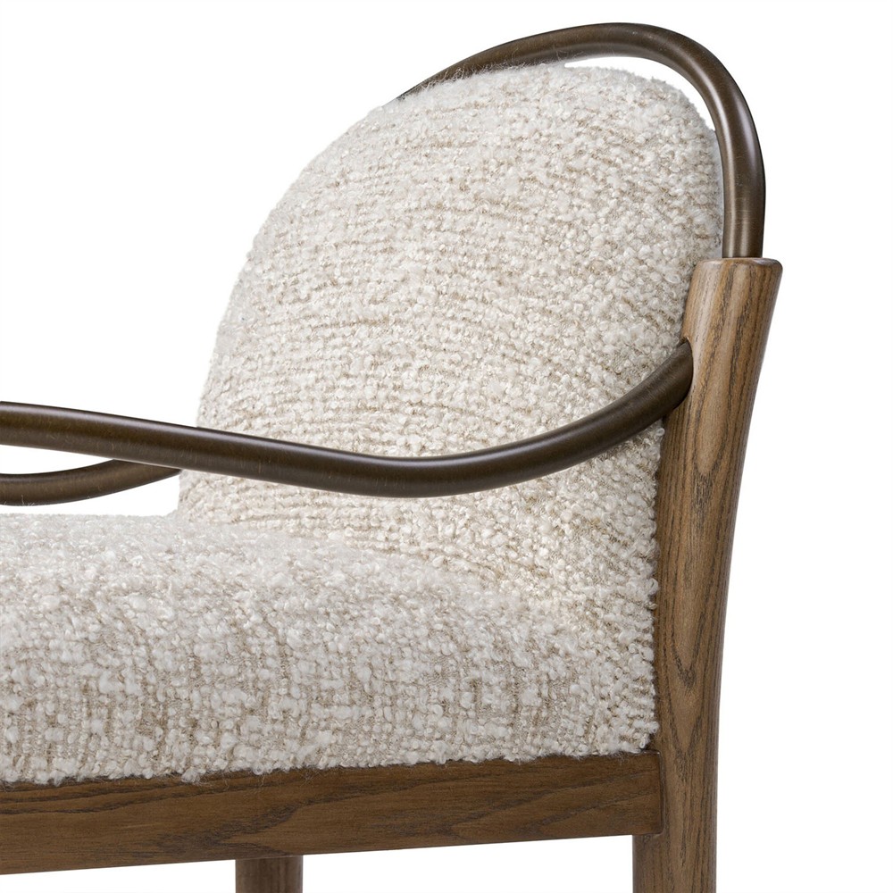 Demi Ivan Stone Boucle Counter Stool|