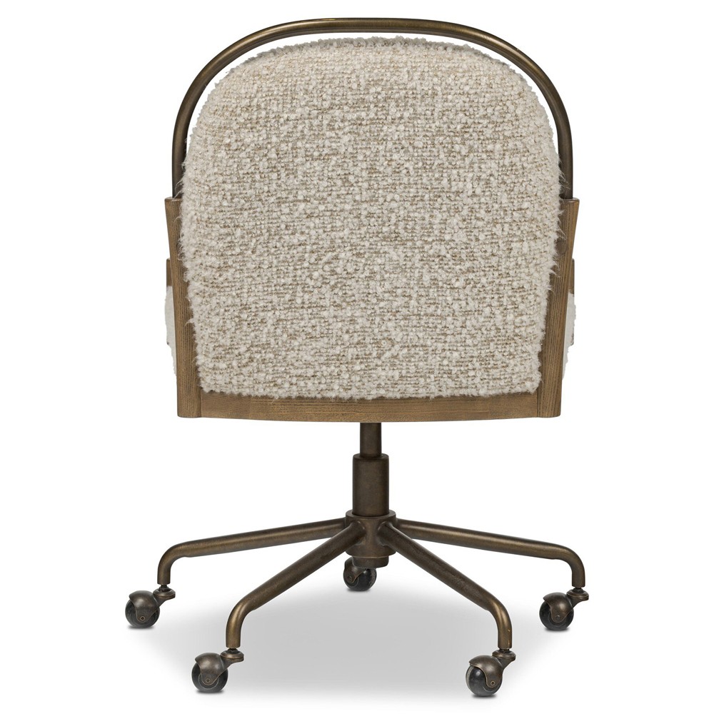 Demi Ivan Stone Brushed Brass Desk Chair Kathy Kuo Home