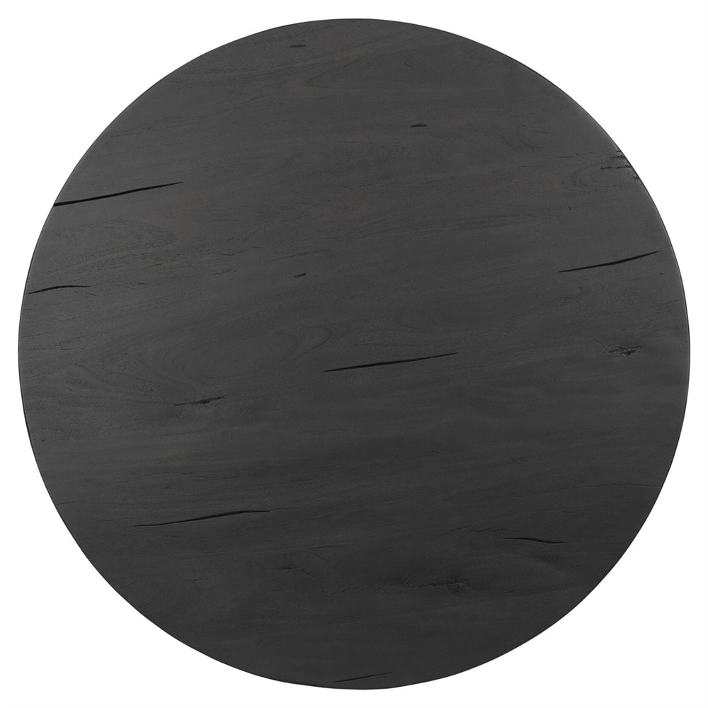 Duke Updated Traditional Dark Reclaimed Wood Round Bistro Table - 33"|