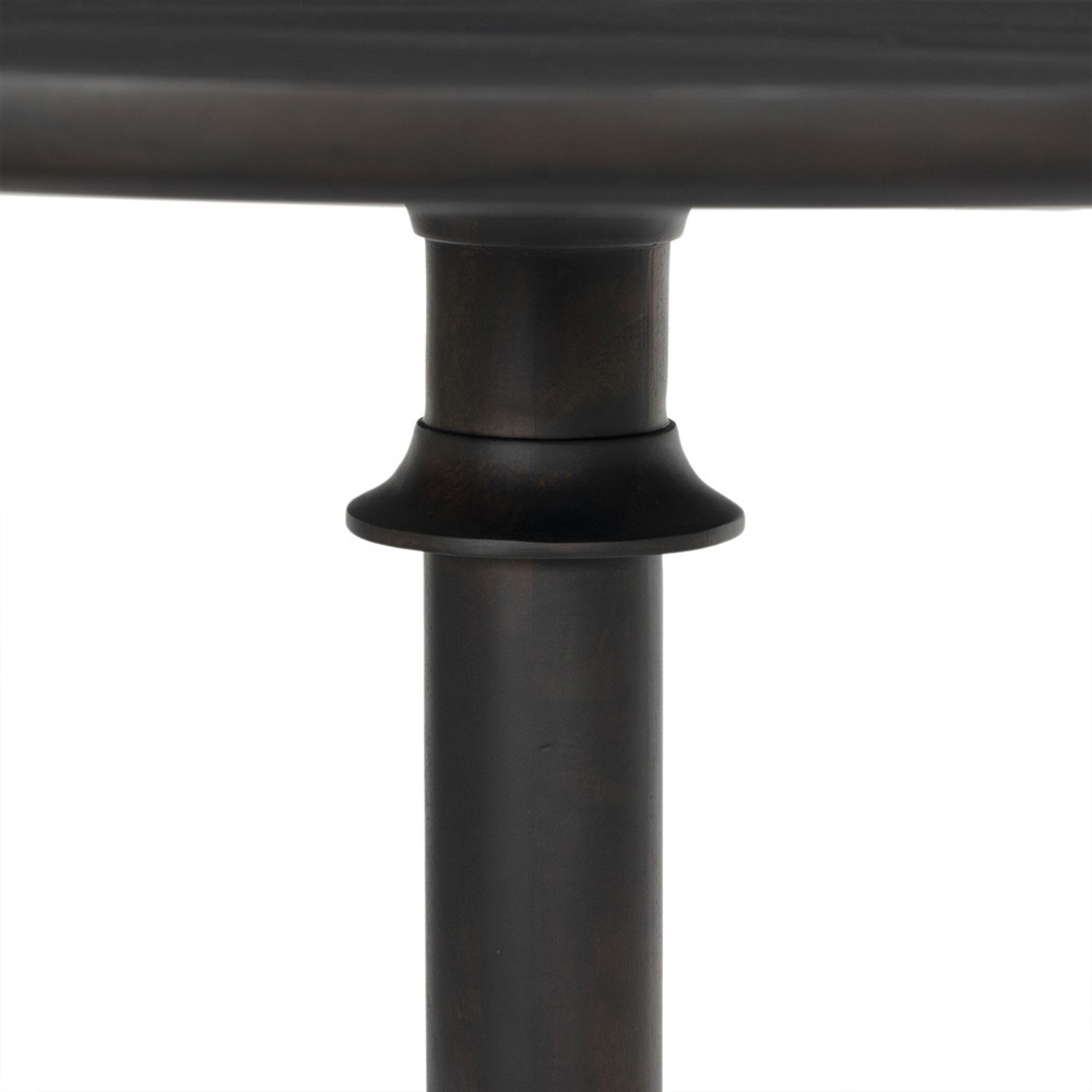 Duke Updated Traditional Dark Reclaimed Wood Round Bistro Table - 33"|