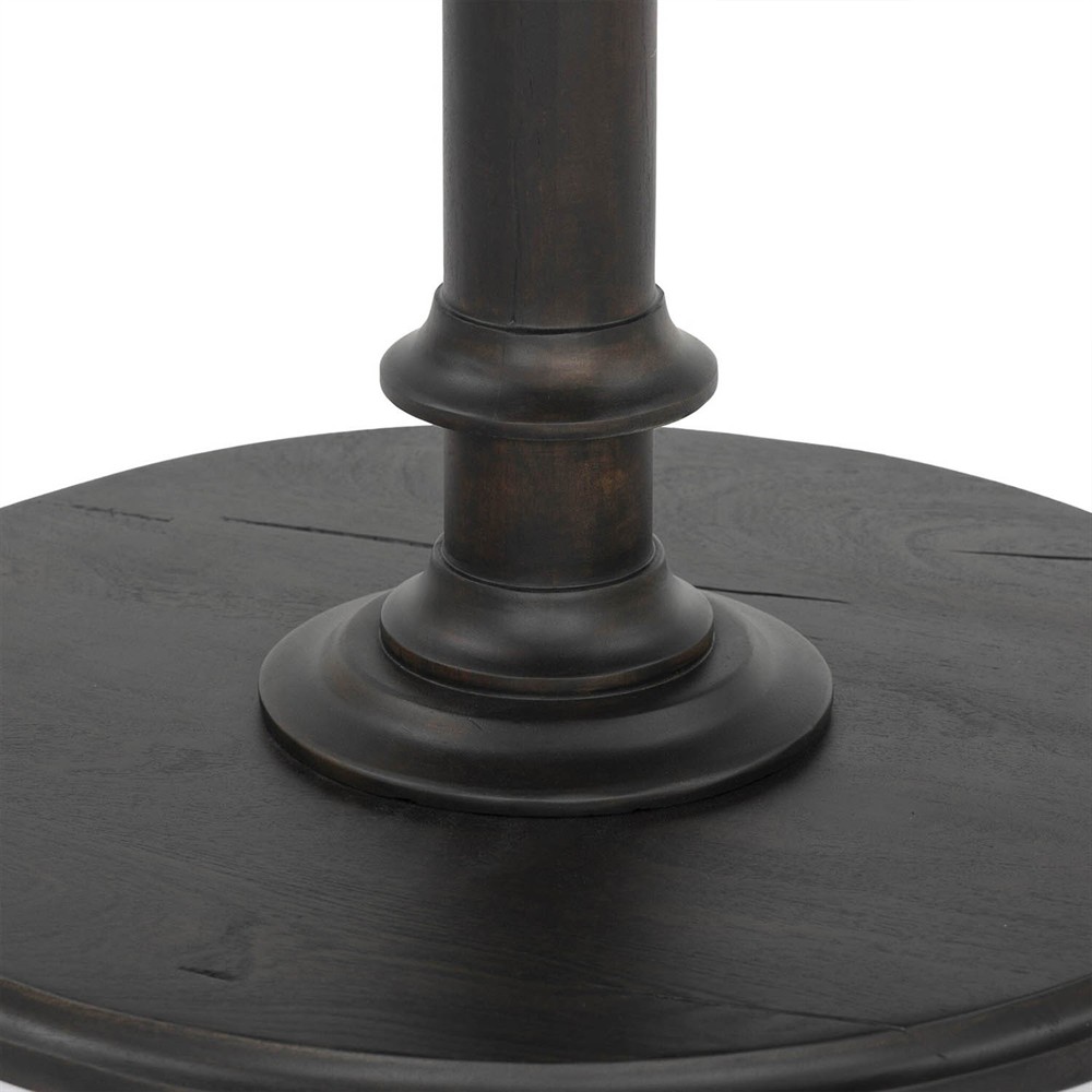 Duke Updated Traditional Dark Reclaimed Wood Round Bistro Table - 33"|