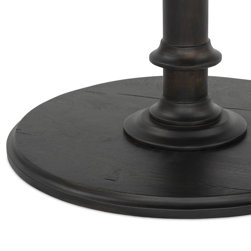 Duke Updated Traditional Dark Reclaimed Wood Round Bistro Table - 33"|