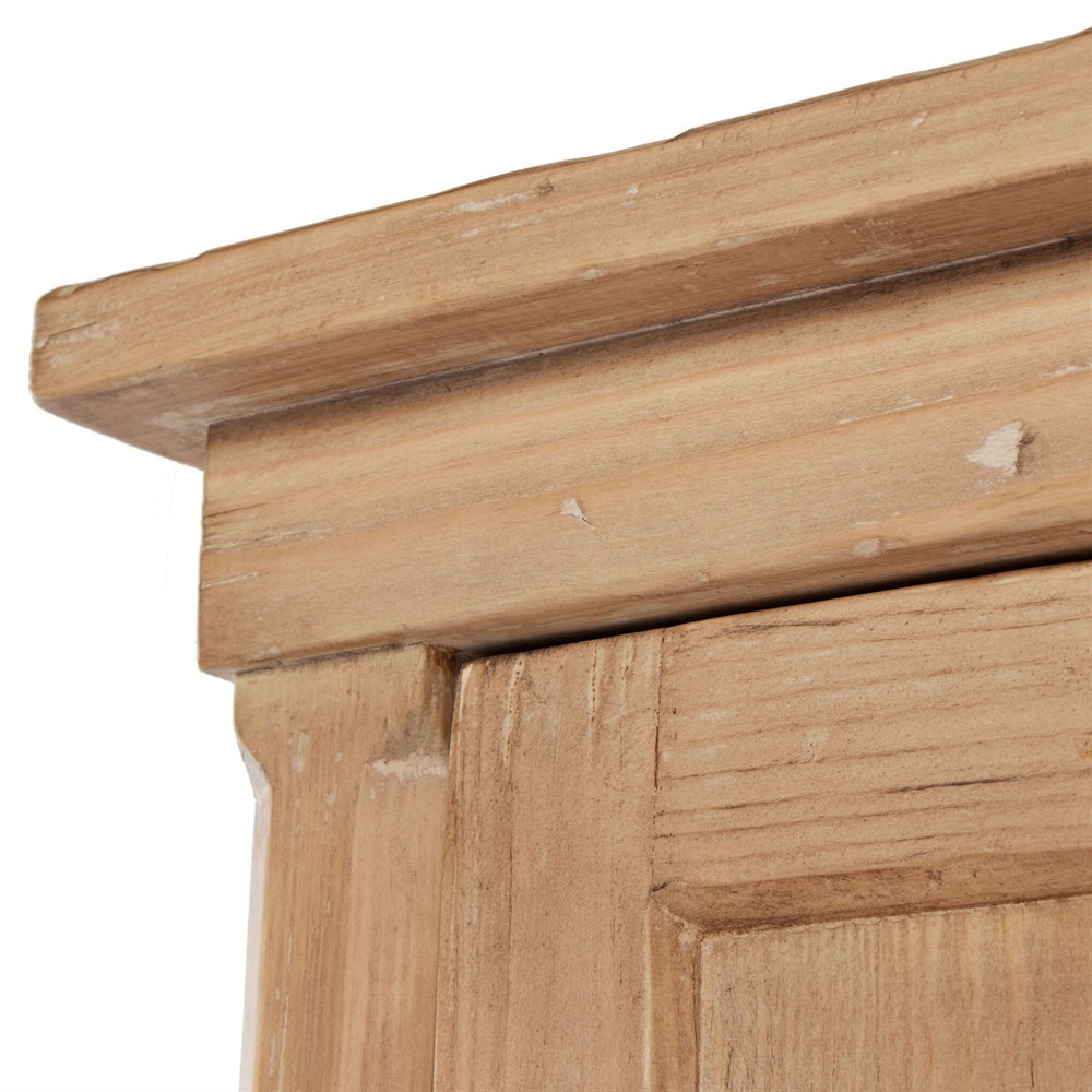 Brook Updated Traditional Aged Light Pine Wood Wide Cabinet|