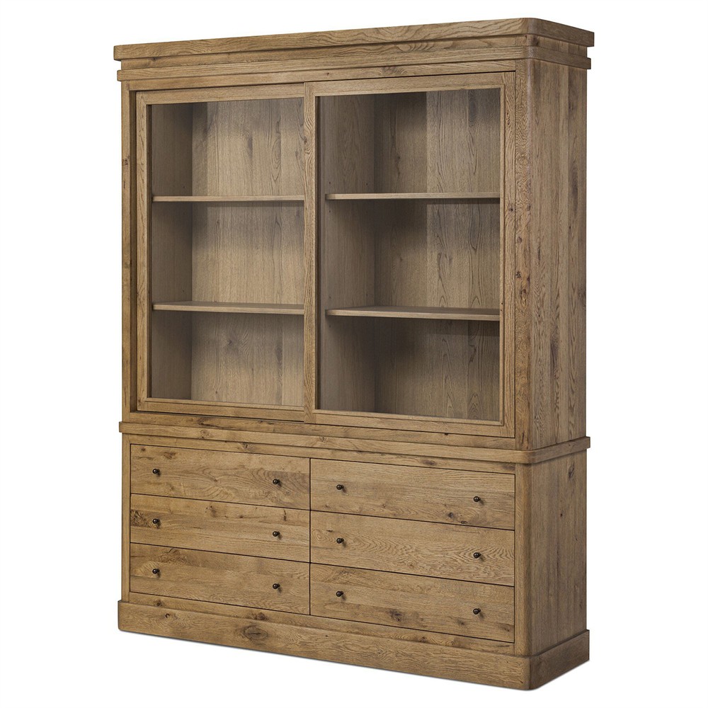 Diego Updated Traditional Honey Brown Oak Display Case|
