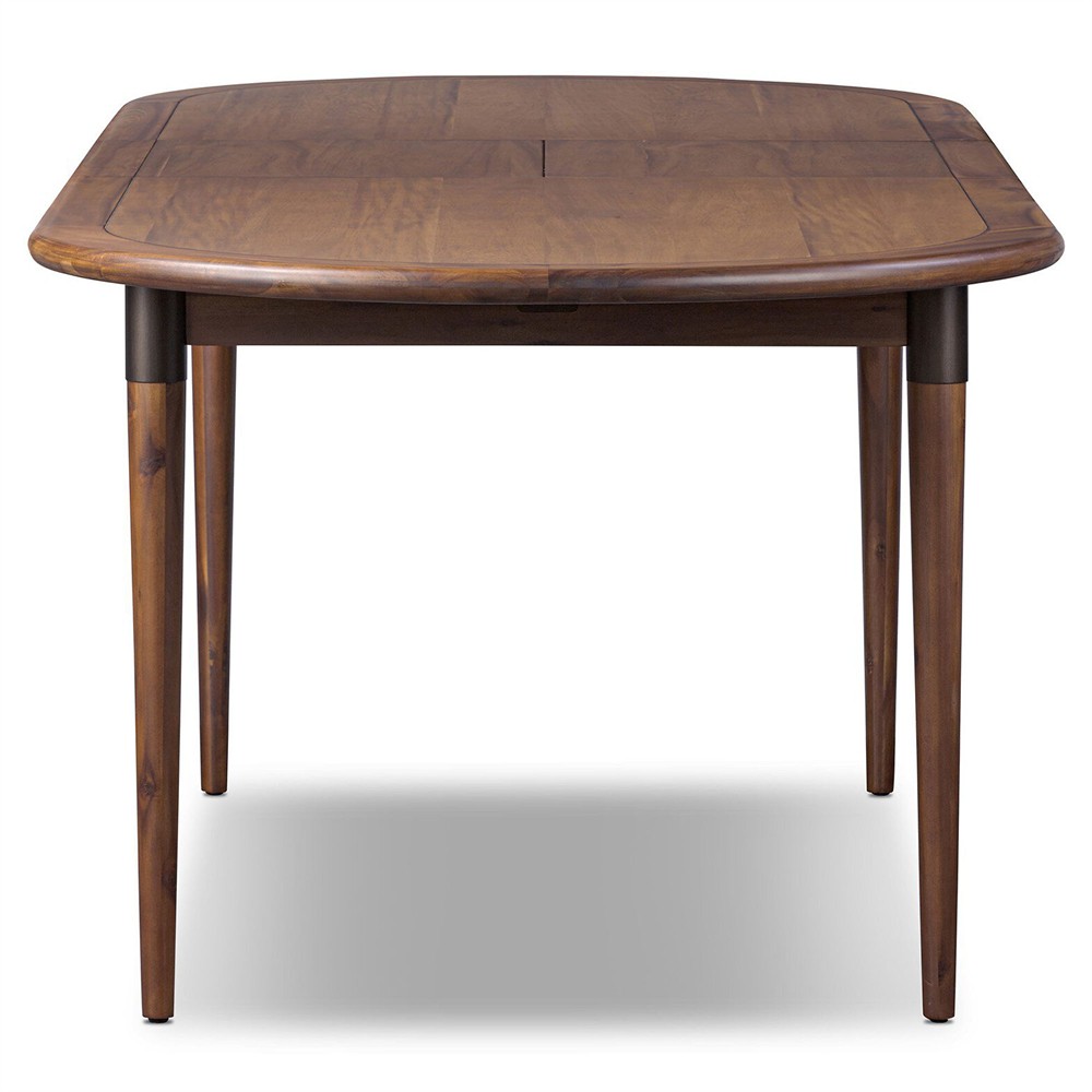 Hayden Modern Classic Brown Acacia Wood Oval Extendable Dining Table - 84-104"|