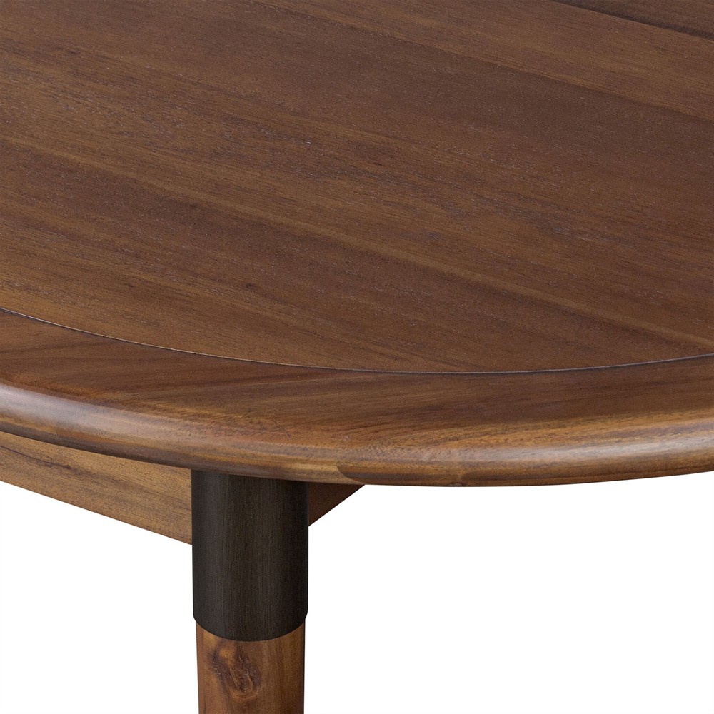 Hayden Modern Classic Brown Acacia Wood Oval Extendable Dining Table - 84-104"|