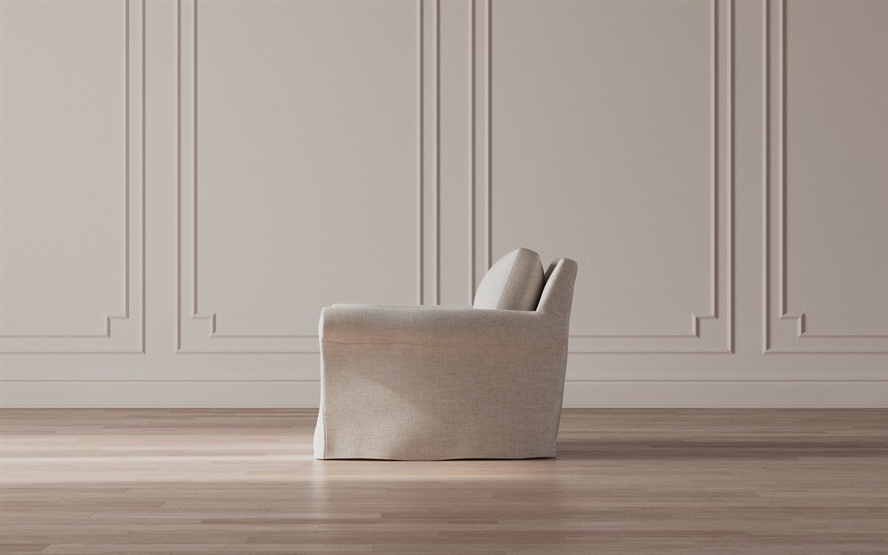 Ameerah Sand Textured Weave Slipcovered Chair|