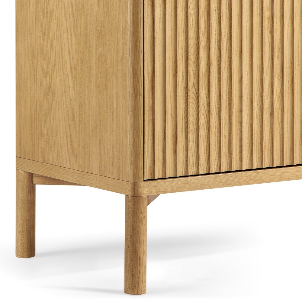 Traditional Reeded Sideboard Cadence Modern Classic Marble Reeded Natural Wood Sideboard Standard ...