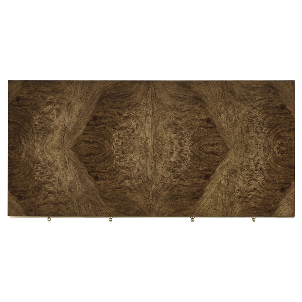 Whitaker Modern Classic Brown Walnut Wood Champagne Steel Desk|