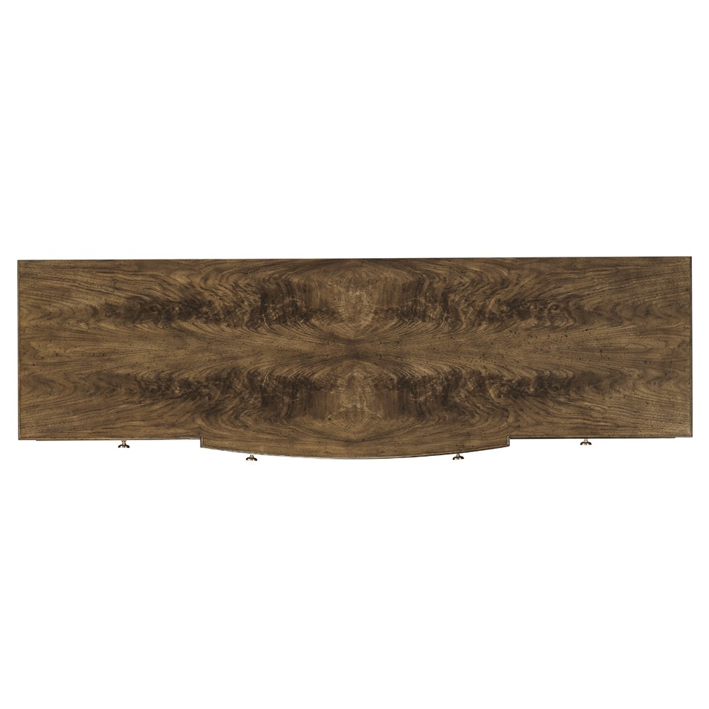 Whitaker Modern Classic Brown Walnut Champagne Steel Dresser|