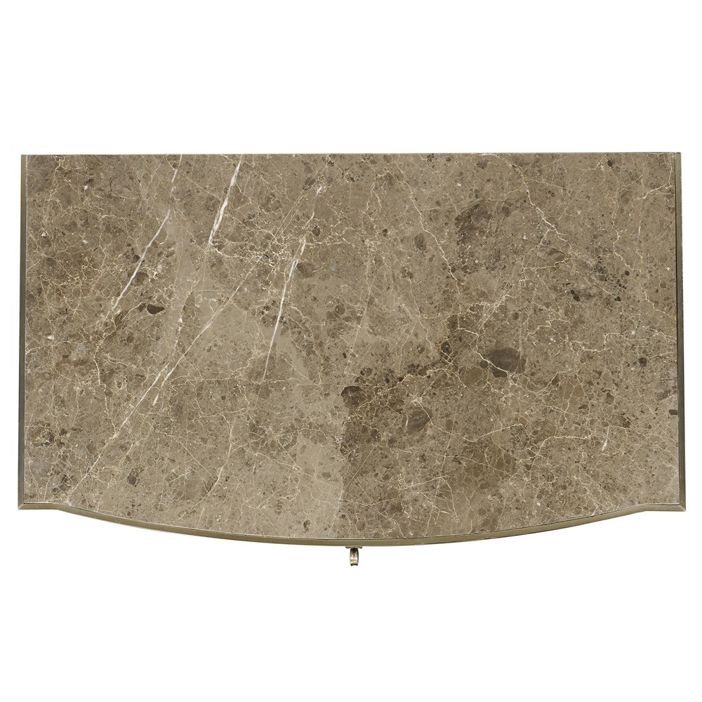 Whitaker Modern Classic Marble Brown Walnut Wide Nightstand|