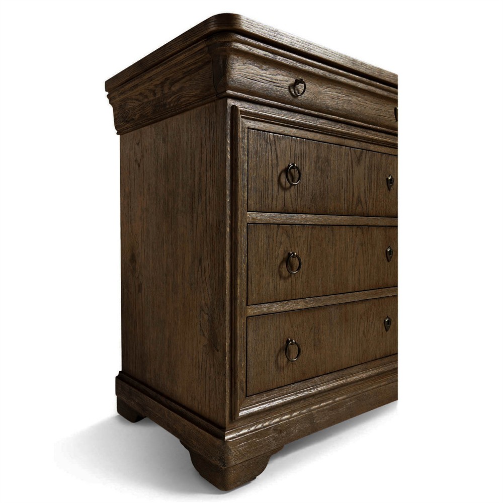 Delphina French Country Brown Oak Wood Dresser|