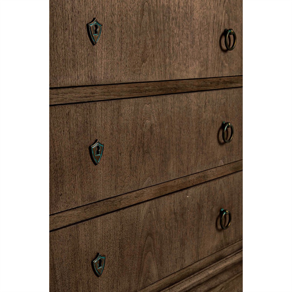 Delphina French Country Brown Oak Wood Dresser|