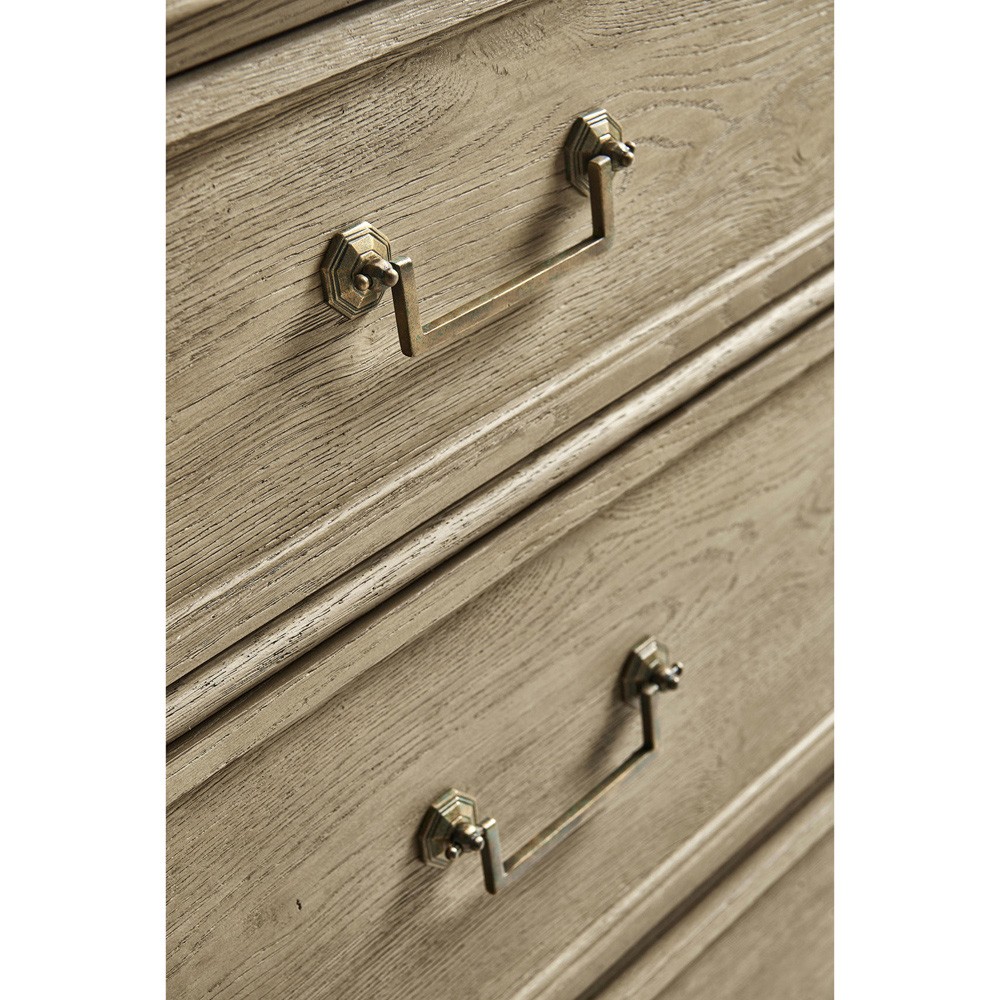 Isidore French Country Bleached Brown Wood Dresser - 52