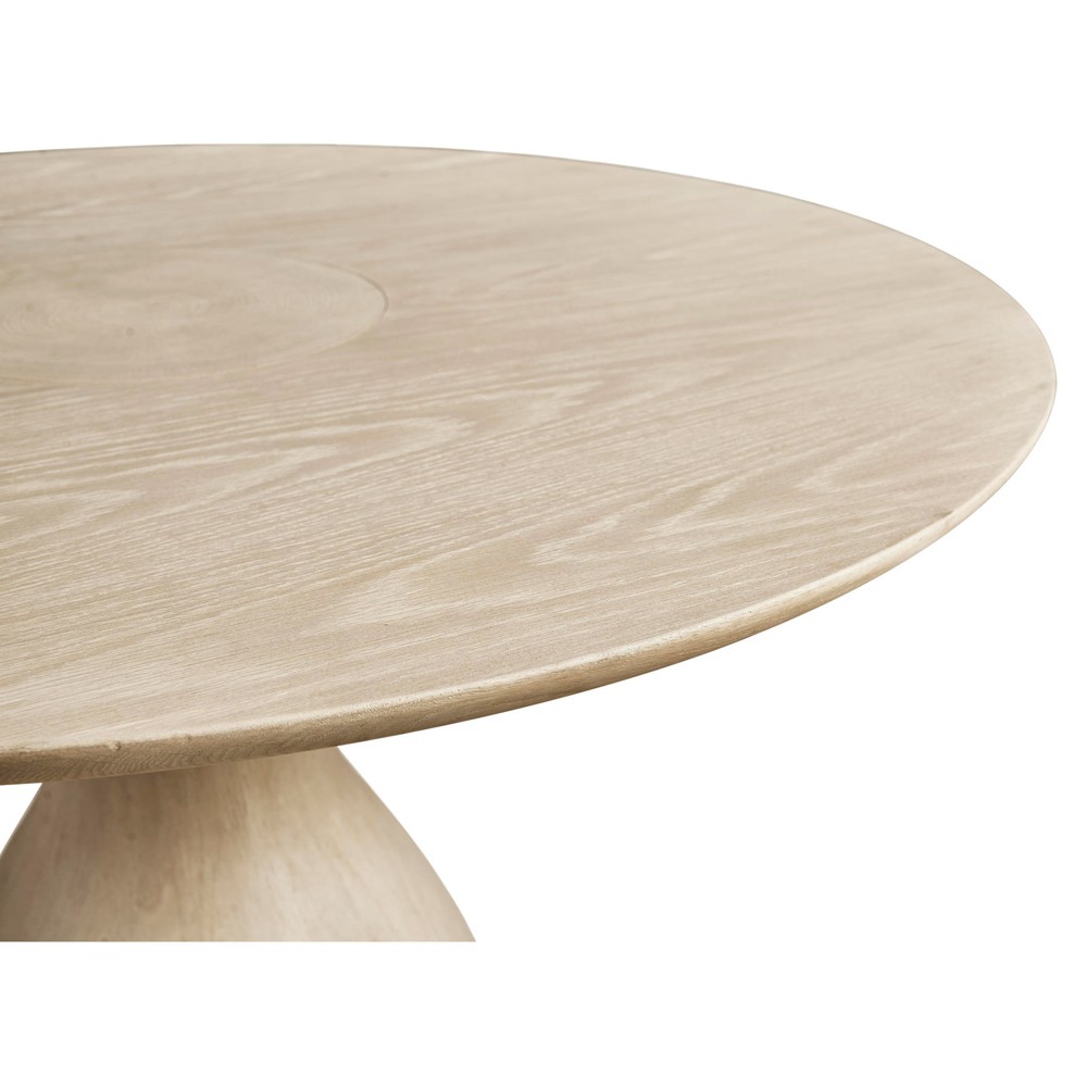 Seana Modern Classic Whitewashed Oak Wood Round Dining Table - 44" 41 ...