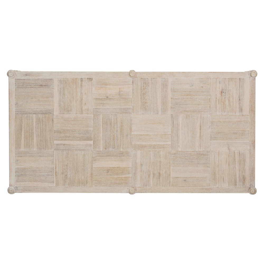 Mateo Modern Classic Beige Acacia Wood Bamboo Rectangular Coffee Table|