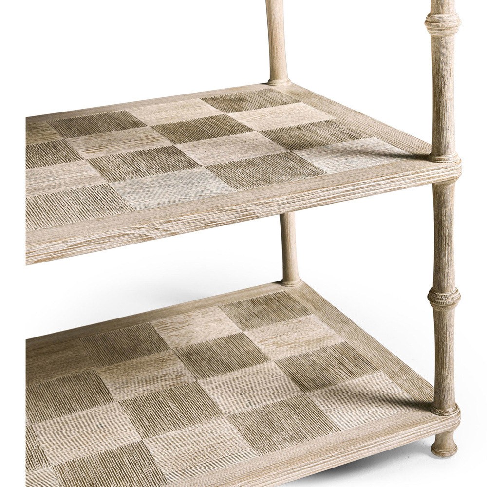 Mateo Modern Classic Beige Acacia Wood Bamboo Console Table|