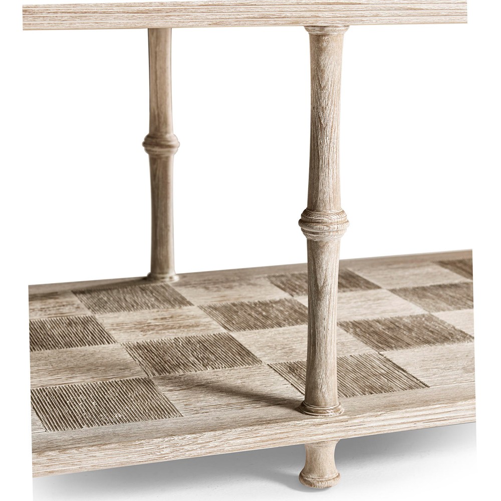 Mateo Modern Classic Beige Acacia Wood Bamboo Console Table|