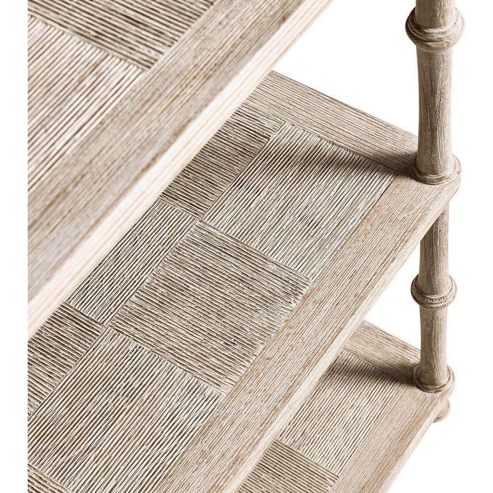 Mateo Modern Classic Beige Acacia Wood Bamboo Console Table|