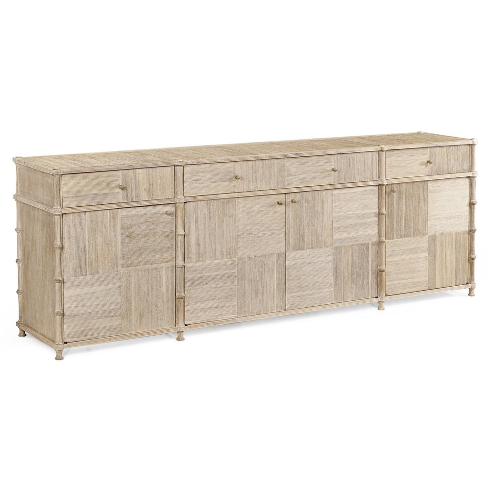 Mateo Modern Classic Beige Acacia Wood Bamboo Buffet|