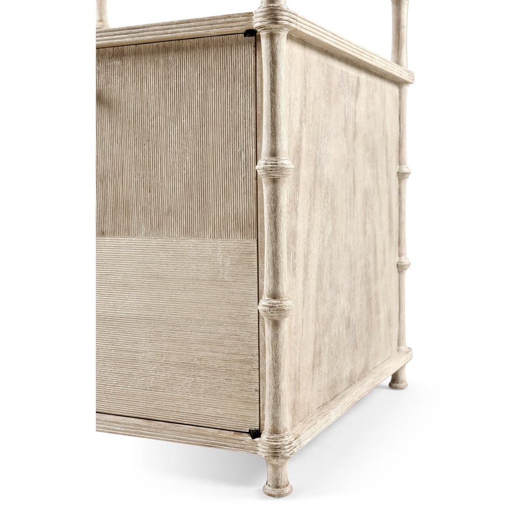 Mateo Modern Classic Beige Acacia Wood Bamboo Etagere|