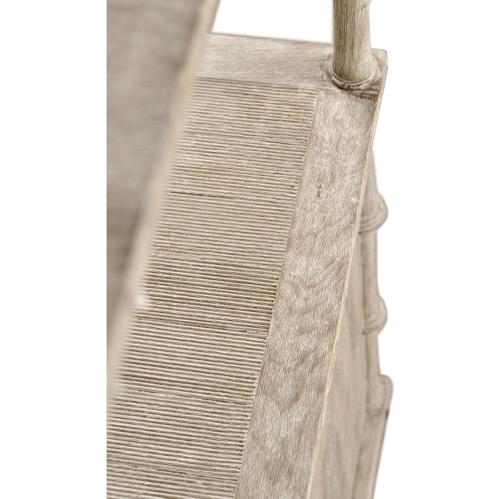 Mateo Modern Classic Beige Acacia Wood Bamboo Etagere|