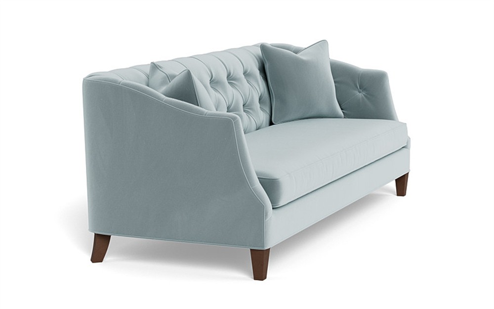 Willa Saltwater Blue Performance Velvet Sofa - 86"|