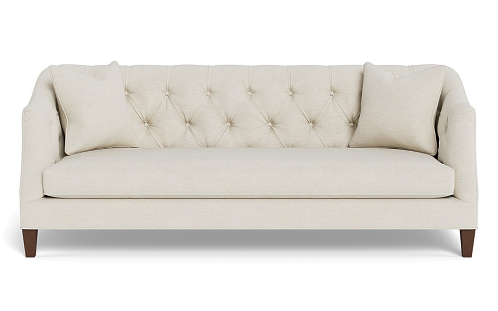 Willa Heathered Ivory Crypton Performance Flecked Chenille Sofa - 86&quot;|