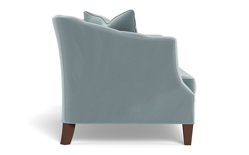 Willa Saltwater Blue Performance Velvet Settee - 61&quot;|