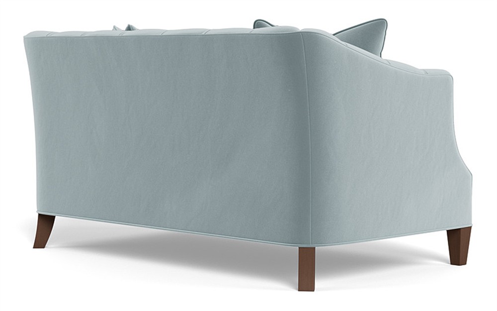 Willa Saltwater Blue Performance Velvet Settee - 61&quot;|