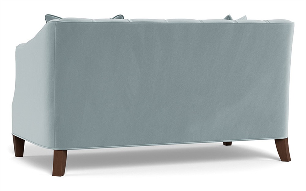 Willa Saltwater Blue Performance Velvet Settee - 61&quot;|