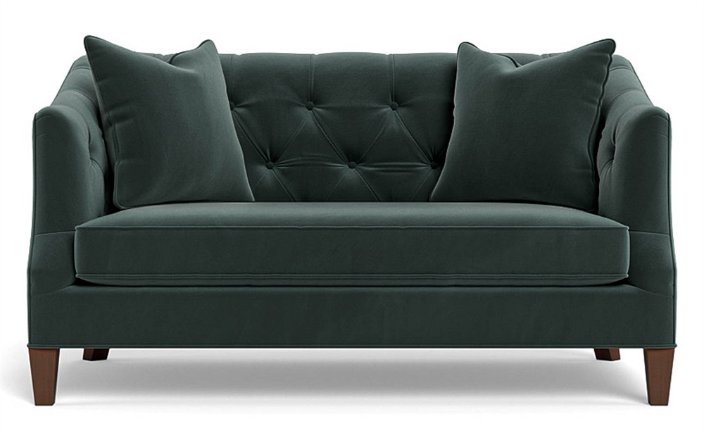 Willa Lagoon Performance Velvet Settee - 61&quot;|