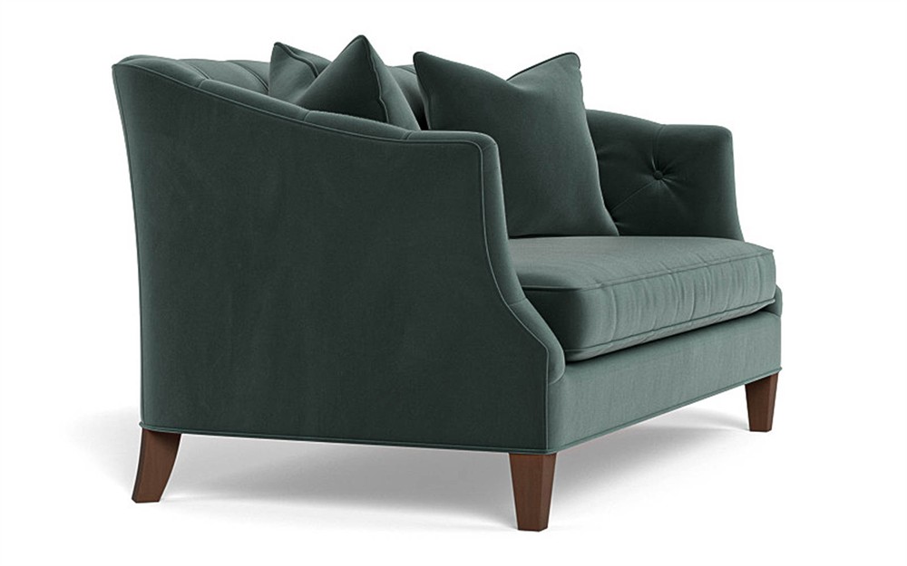 Willa Lagoon Performance Velvet Settee - 61&quot;|