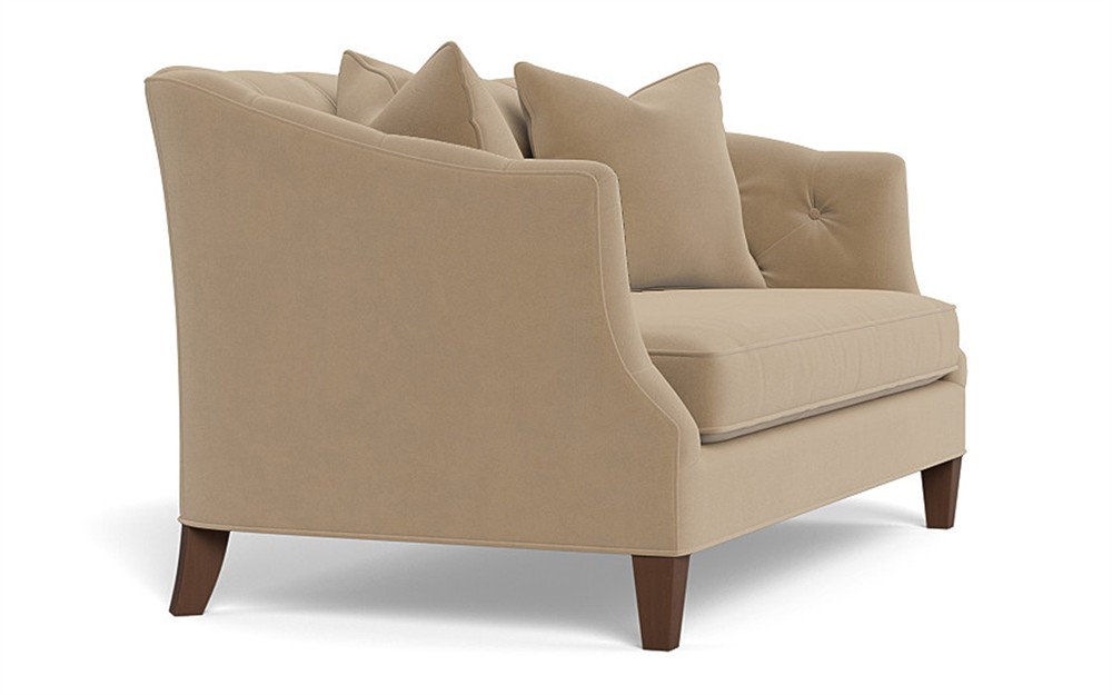 Willa Sand Dune Performance Velvet Settee - 61"|