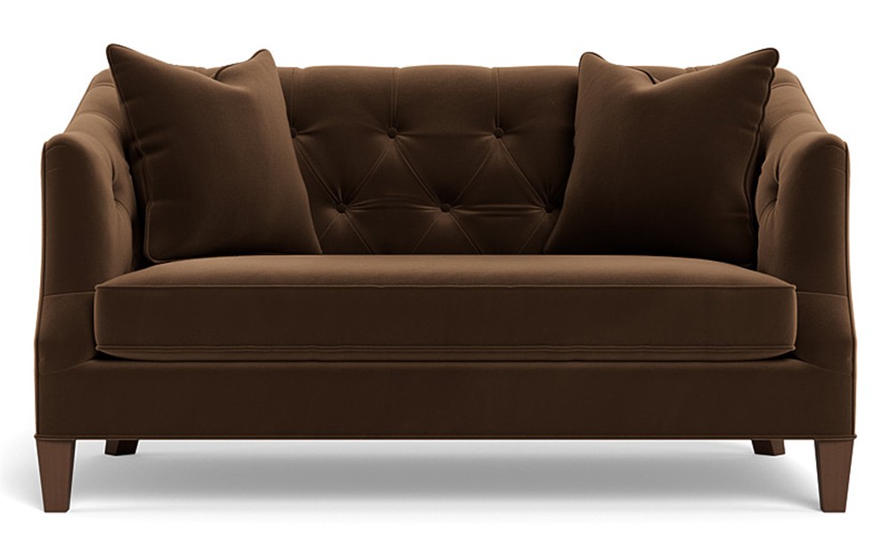 Willa Molasses Performance Velvet Settee - 61&quot;|