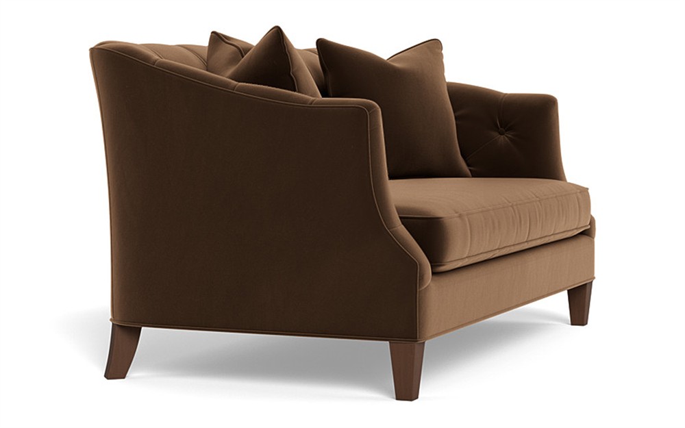 Willa Molasses Performance Velvet Settee - 61&quot;|