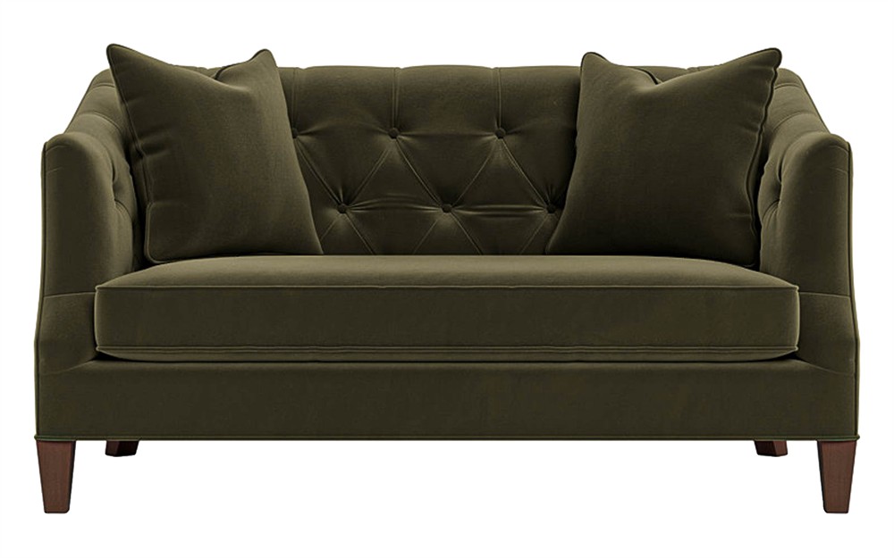 Willa Boxwood Green Performance Velvet Settee - 61"|