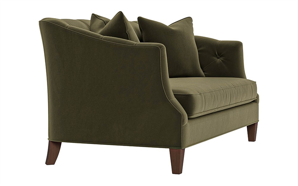 Willa Boxwood Green Performance Velvet Settee - 61"|