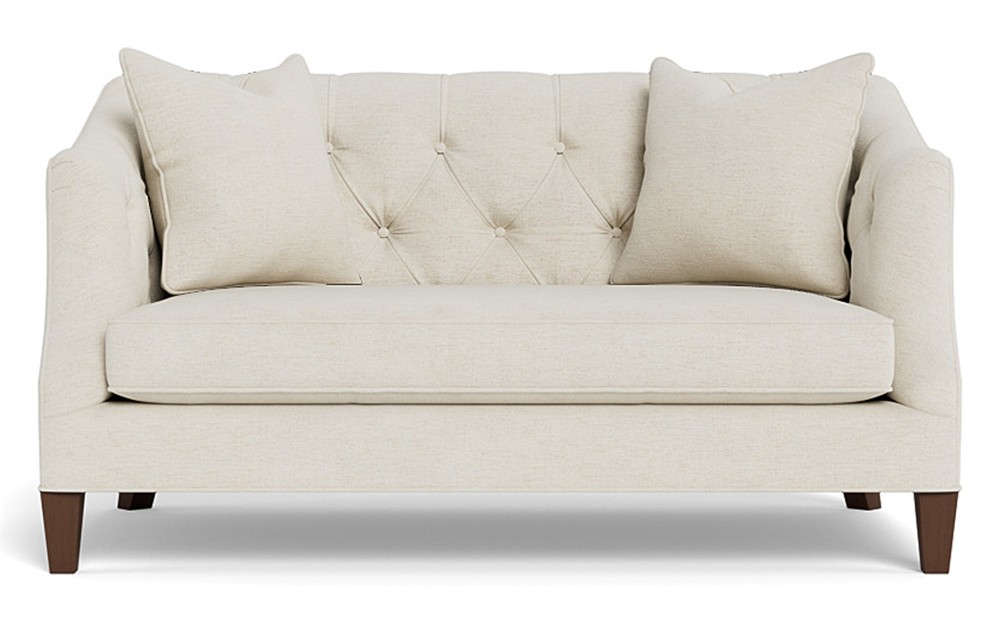 Willa Heathered Ivory Crypton Performance Flecked Chenille Settee - 61"|