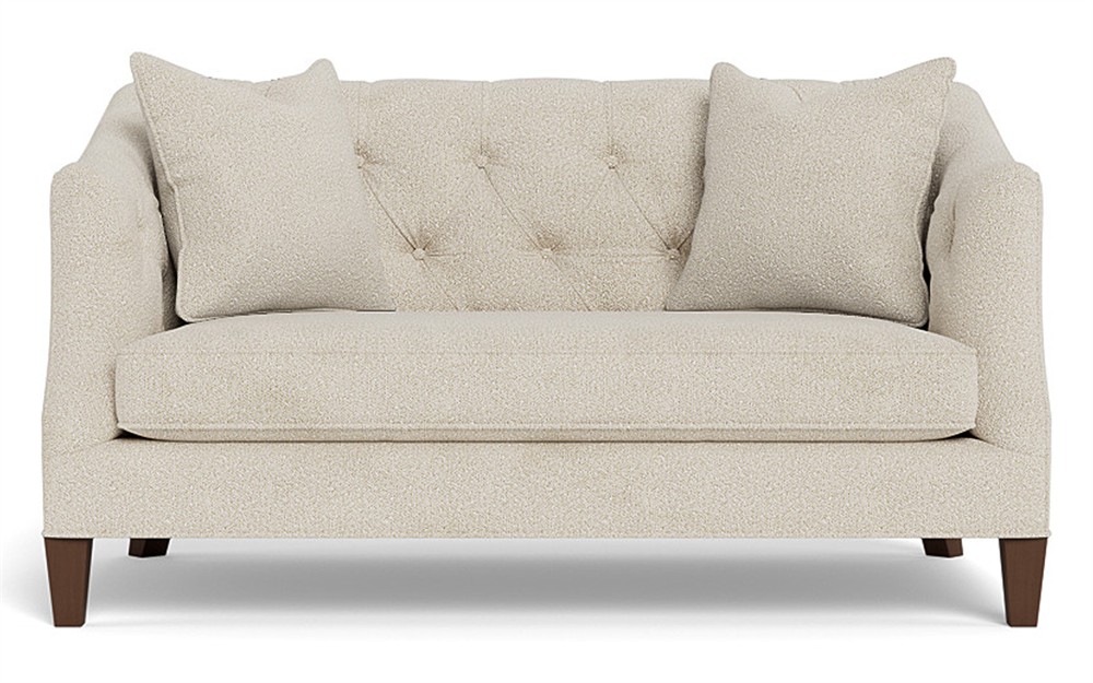 Willa Sugar Cookie Performance Boucle Weave Settee - 61&quot;|